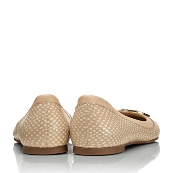 Tory Burch Reva Flat Polka Dot Snake Spring Dune - Picture 4 of 14